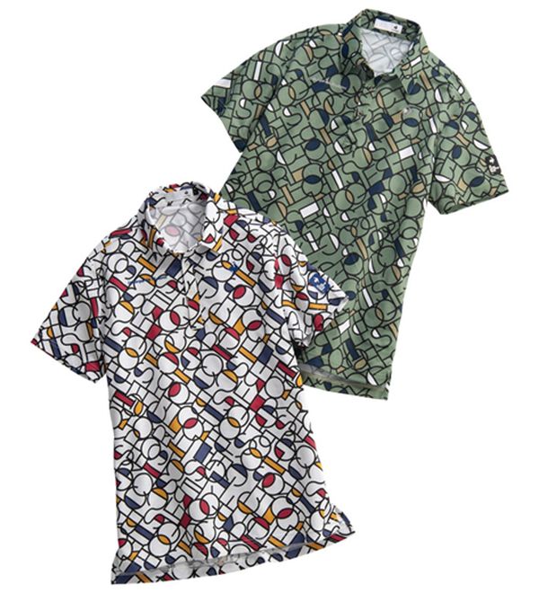 「＜ルコックスポルティフ＞カラーブロックグラフィック小柄半袖シャツ（メンズゴルフウェア）」｜詳細画像