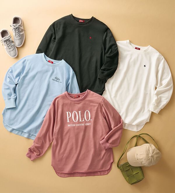 BELLUNA（ベルーナ）の「【ＰＯＬＯ　ＢＣＳ】ミニ裏毛素材デザイントップス（カットソー）」｜詳細画像