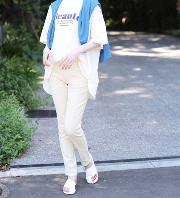 A HAPPY MARILYN（アハッピーマリリン）の「【Ｍ～８Ｌ】【選べる丈】のび～る ストレッチ ツイル 魔法の 美脚レギンスパンツ（スリム・スキニーパンツ）」｜詳細画像