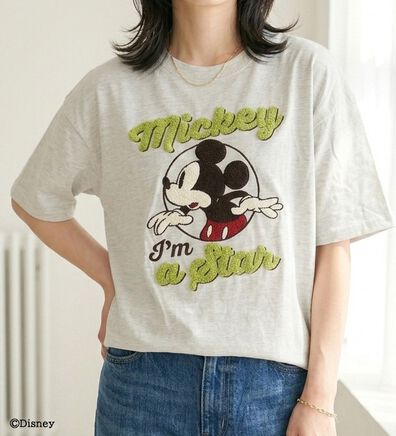 BELLUNA（ベルーナ）の「＜Ｄｉｓｎｅｙ＞【ミッキー】さがら刺しゅうワイドシルエットTシャツ（カットソー）」