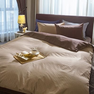 iellio（イエリオ）の「ホテルテイストリバーシブル布団カバーリング＜掛布団カバー・フィットシーツ・ボックスシーツ・枕カバー・１年中快適＞（敷布団カバー・シーツ）」