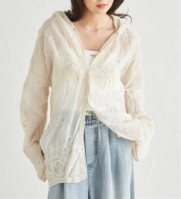 RANAN（ラナン）の「コード刺繍フードシャツ（シャツ）」｜詳細画像