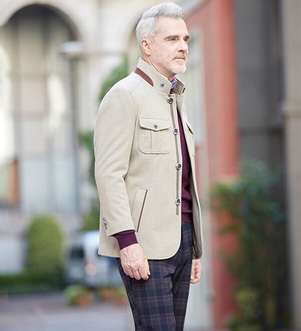 「＜コムルヴァン・オム＞袖丈短め紳士のジャストフィットジャケット（メンズジャケット）」｜詳細画像