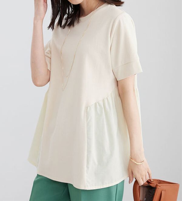 BELLUNA（ベルーナ）の「ギャザー切替デザイン細見えチュニック（チュニック）」｜詳細画像