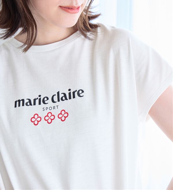 alotta（アロッタ）の「【マリクレール・スポーツ】モックネックギャザーＴシャツ（Tシャツ）」｜詳細画像