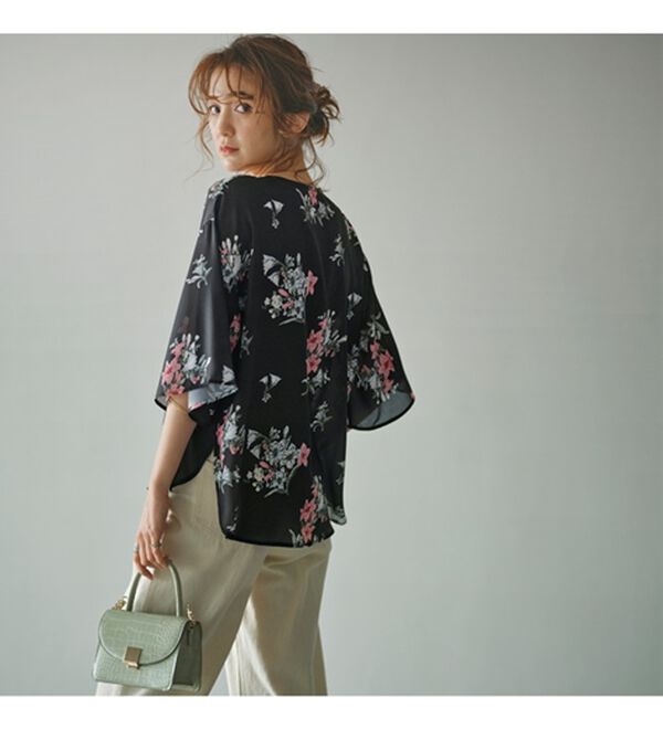 GeeRA（ジーラ）の「花柄フレアースリーブブラウス（ブラウス）」｜詳細画像