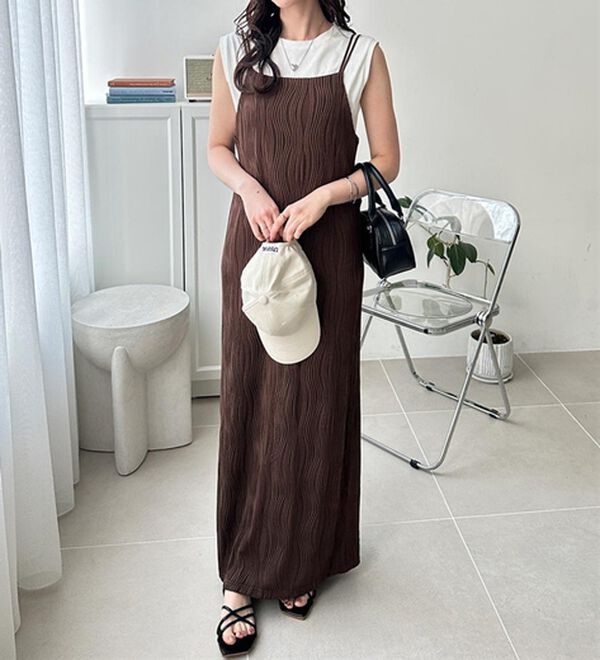 GeeRA（ジーラ）の「ウェーブジャガードキャミワンピース（その他ワンピース）」｜詳細画像