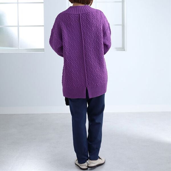 BELLUNA（ベルーナ）の「ヘリンボン柄ハイネックニットプルオーバー（ニット・セーター）」｜詳細画像