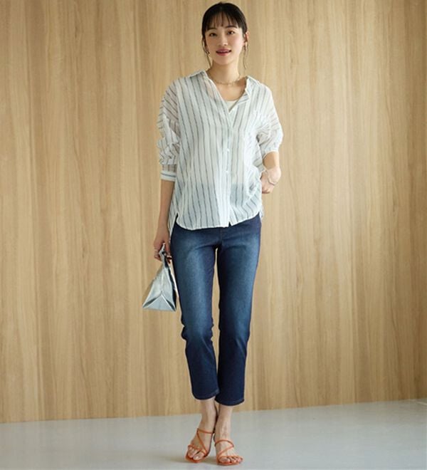 BELLUNA（ベルーナ）の「【接触冷感】透け感バックシャーリングシャツ（シャツ）」｜詳細画像