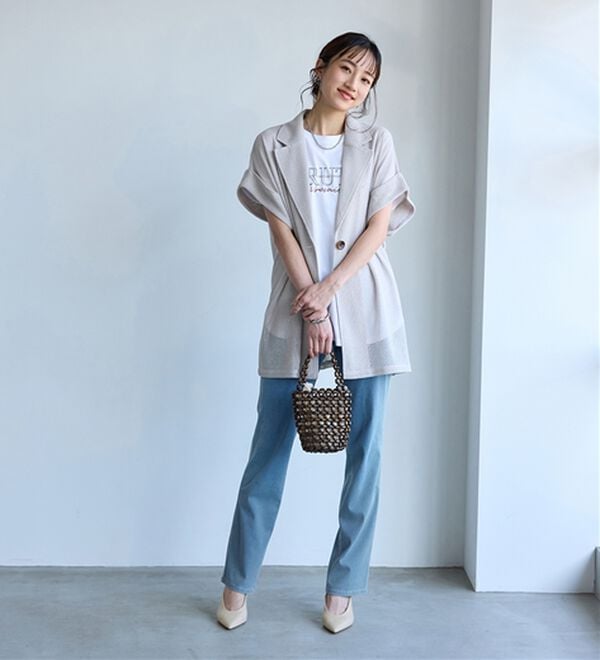 BELLUNA（ベルーナ）の「ヒンヤリ快適！接触冷感ニットデニムパンツ（フルレングスパンツ）」｜詳細画像