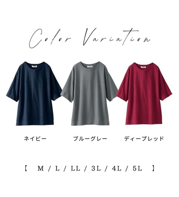 BELLUNA（ベルーナ）の「涼感素材切替デザインプルオーバー（カットソー）」｜詳細画像