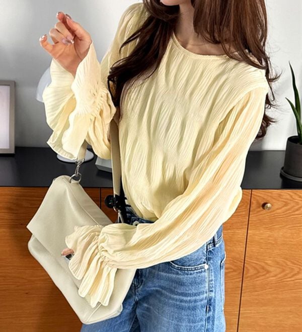 GeeRA（ジーラ）の「シアーシャーリングキャンディー袖ブラウス（ブラウス）」｜詳細画像