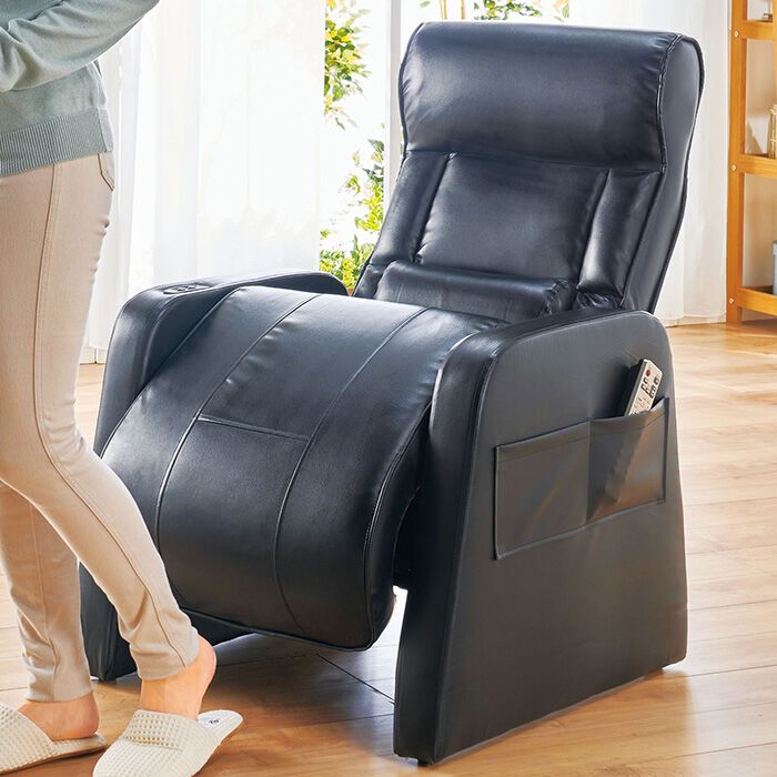 立ち上がりもサポート！電動パーソナルソファ ブラック 7段階リクライニング 立ち上がりもサポート！電動パーソナルソファ ブラック 7段階