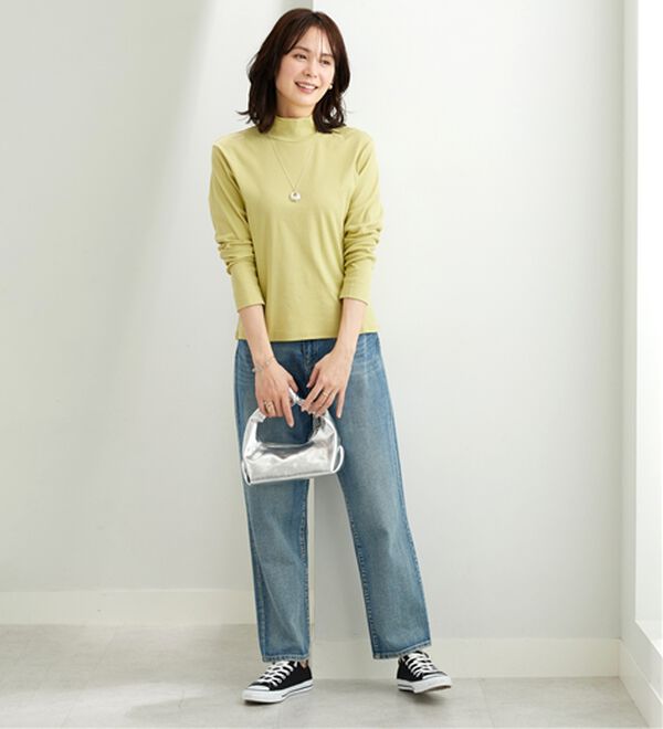 「シンプルデザイン！ハイネックプルオーバー（カットソー）」｜詳細画像