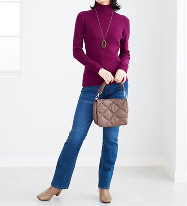 BELLUNA（ベルーナ）の「リブニットタートルプルオーバー（ニット・セーター）」｜詳細画像