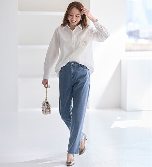 BELLUNA（ベルーナ）の「まるでデニム！ストレッチニットデニム（フルレングスパンツ）」｜詳細画像