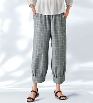 BELLUNA（ベルーナ）の「サッカー素材バルーンパンツ（フルレングスパンツ）」｜詳細画像