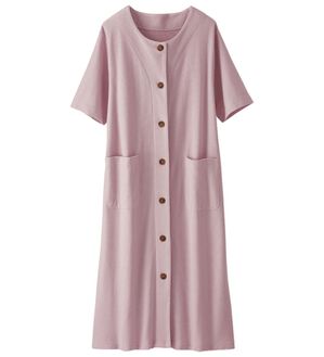 BELLUNA（ベルーナ）の「パイル素材前開きワンピース（カットソーワンピース）」｜ローズ