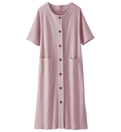 BELLUNA（ベルーナ）の「パイル素材前開きワンピース（カットソーワンピース）」