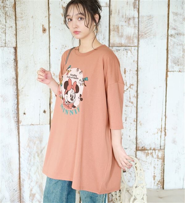 BELLUNA（ベルーナ）の「＜Ｄｉｓｎｅｙ＞【ミニー】ビッグ7分袖プリントTシャツ（Tシャツ）」｜詳細画像