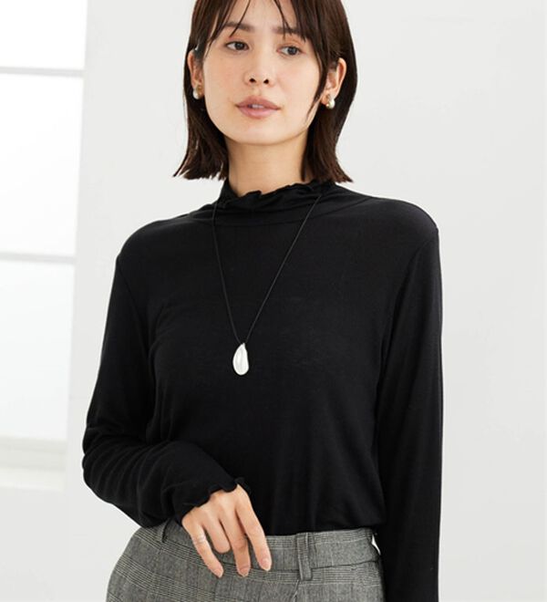 BELLUNA（ベルーナ）の「シアーリブ素材メロー使いプルオーバー（カットソー）」｜詳細画像