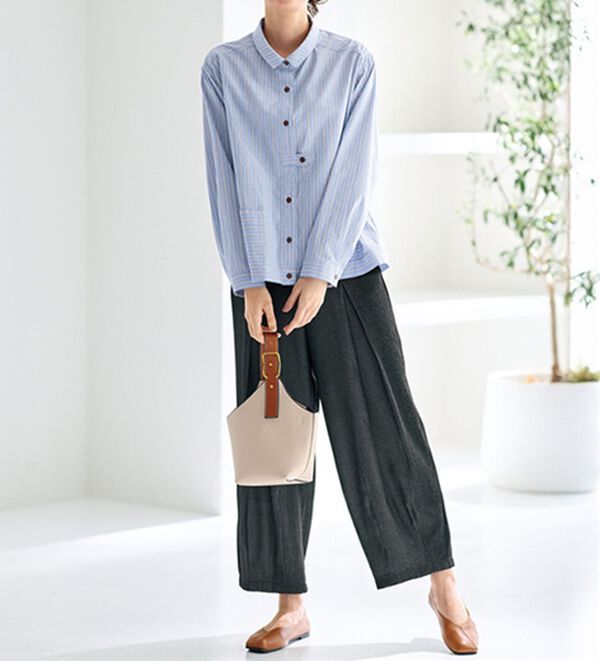 BELLUNA（ベルーナ）の「ころんと可愛く体型カバーコクーンパンツ（ワイドパンツ・ガウチョ）」｜詳細画像