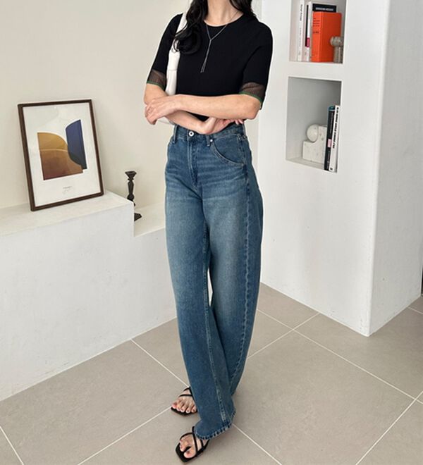 GeeRA（ジーラ）の「『ドラマ着用商品』 袖口シアーリブニット（ニット・セーター）」｜詳細画像