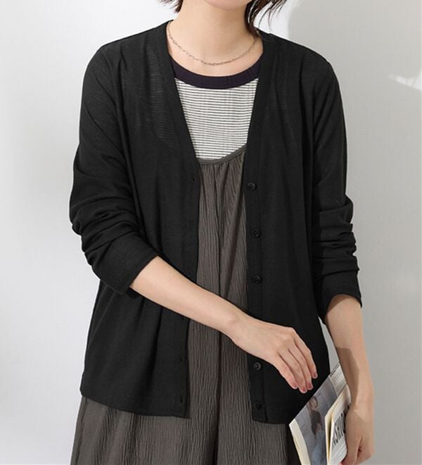 Viola e Viola（ヴィオラ エ ヴィオラ）の「ＶネックベーシックＵＶカーディガン（ニットカーディガン）」｜詳細画像