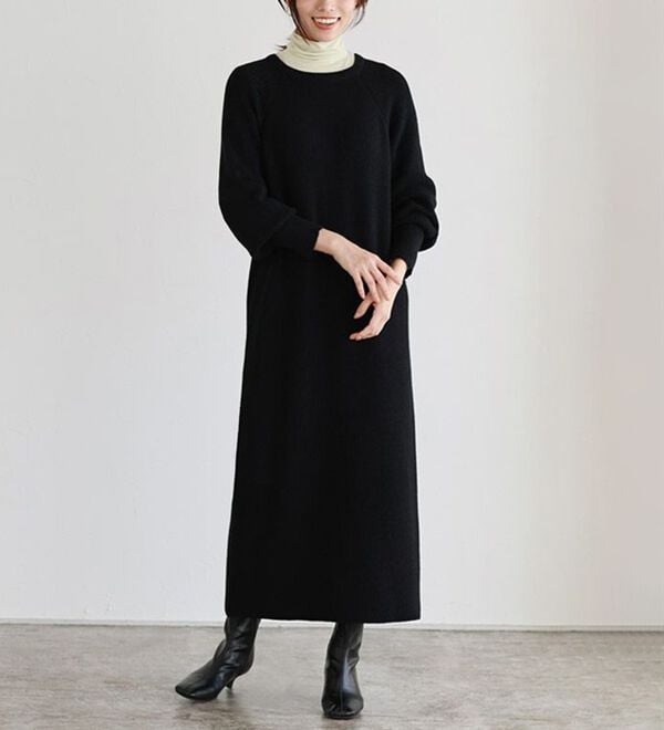 Pierrot（ピエロ）の「【Pierrot限定サイズ】パフスリーブロングニットワンピース（ニットワンピース）」｜詳細画像
