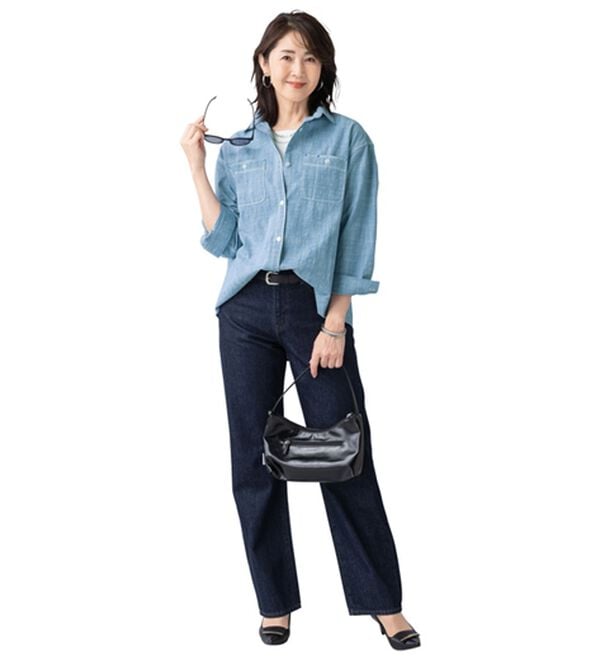 ルフラン（ルフラン）の「【２色組】さらりとシャンブレーオーバーシャツ（シャツ）」｜詳細画像