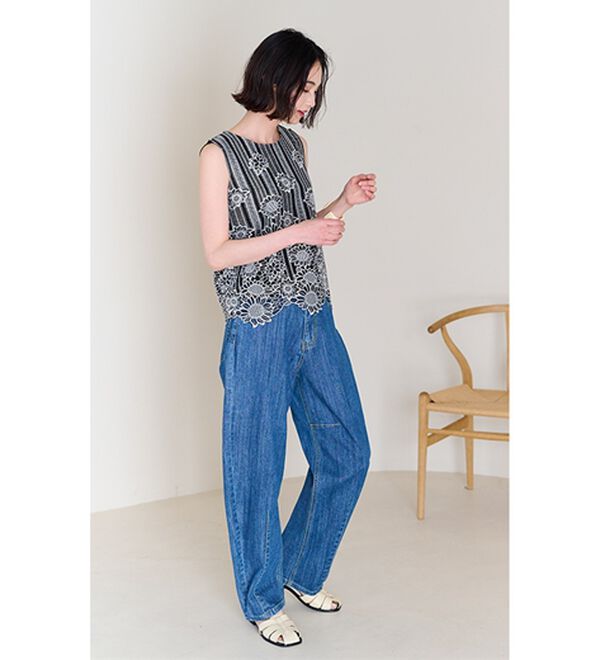 RANAN（ラナン）の「ひんやり！レース使いプルオーバー（ブラウス）」｜詳細画像