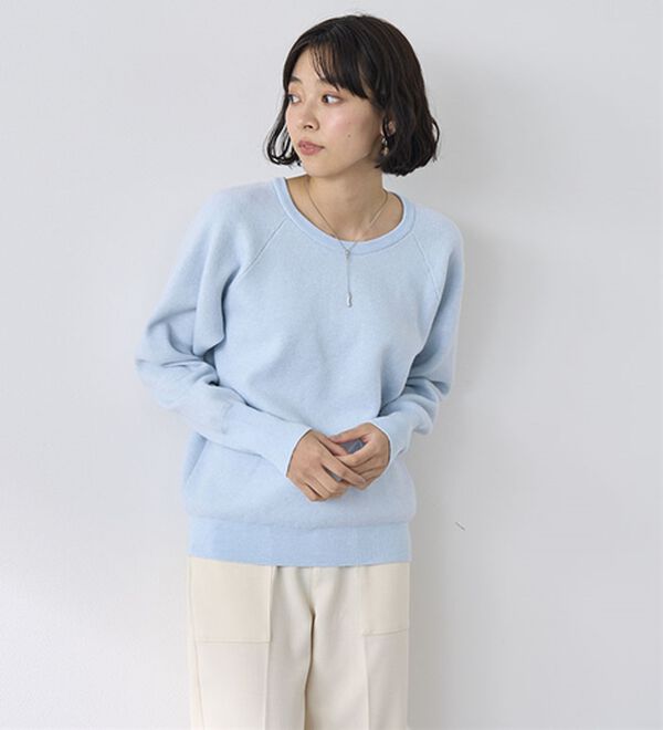 BELLUNA（ベルーナ）の「トレーナー感覚！きれいめカジュアルさんのためのニットトレーナー（ニット・セーター）」｜詳細画像