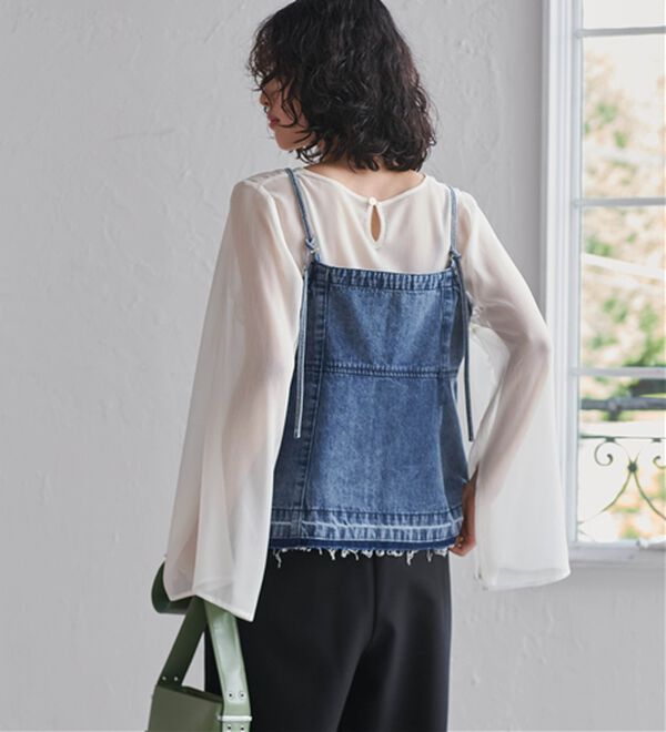 RANAN（ラナン）の「デニム素材キャミビスチェ（タンクトップ・キャミソール）」｜詳細画像