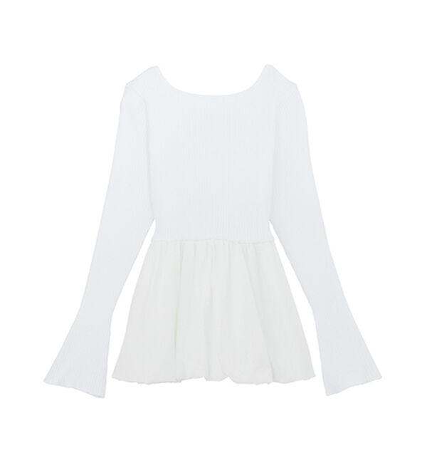 RANAN（ラナン）の「裾バルーンドッキングリブニット（ニット・セーター）」｜詳細画像