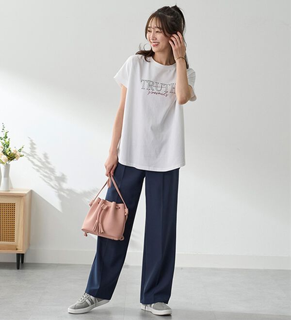 BELLUNA（ベルーナ）の「ひんやリッチコットン大人のゆったりドルマンＴシャツ（カットソー）」｜詳細画像