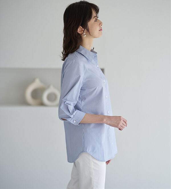 BELLUNA（ベルーナ）の「【選べる袖丈】洗える！ストレッチイージーケアシャツ（シャツ）」｜詳細画像