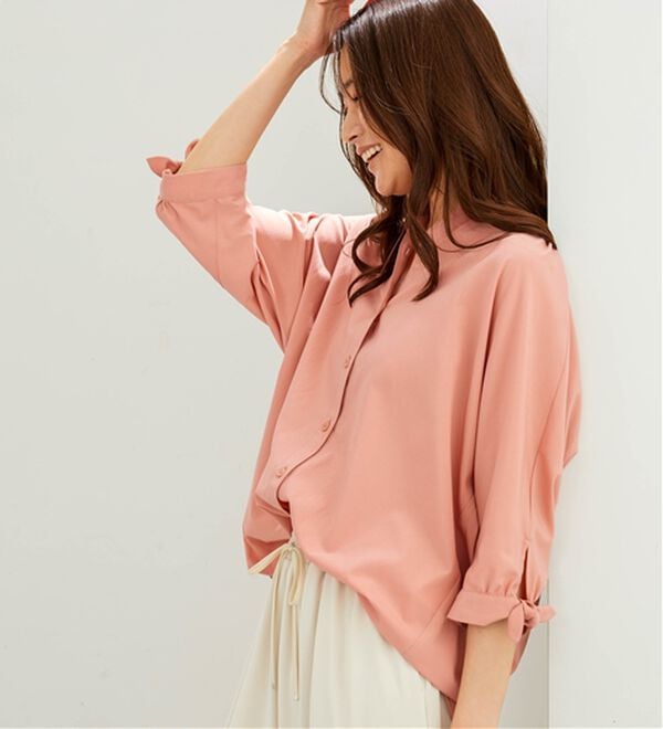 BELLUNA（ベルーナ）の「【吸水速乾】イージーケア！袖リボンシャツチュニック（チュニック）」｜詳細画像