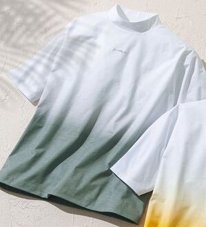 「＜コムルヴァン・オム・ゴルフ＞ドライストレッチグラデーションモックネック（メンズシャツ）」｜グレー