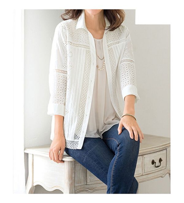 ルフラン（ルフラン）の「綿１００％贅沢レースジャケット（その他ジャケット）」｜詳細画像