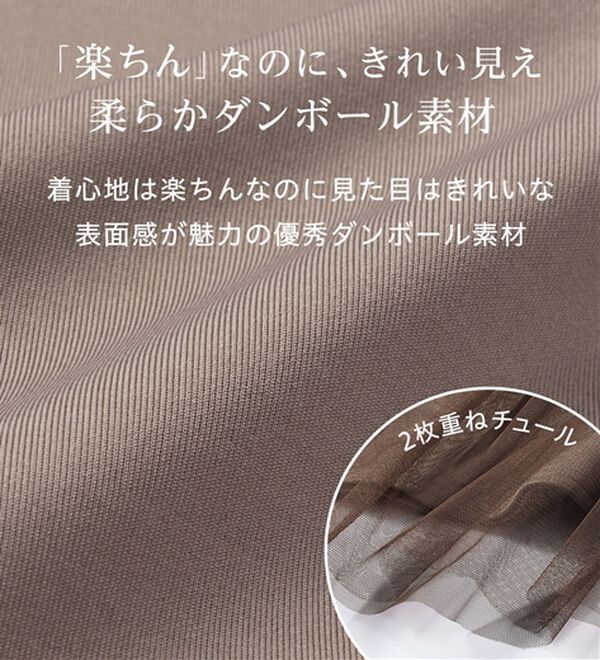 Viola e Viola（ヴィオラ エ ヴィオラ）の「１枚着映えチュール重ねダンボールトップス（カットソー）」｜詳細画像