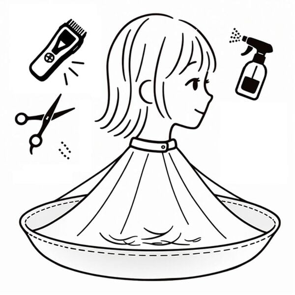 「自宅で散髪バリカン（ケープ付）（その他美容・健康機器）」｜詳細画像