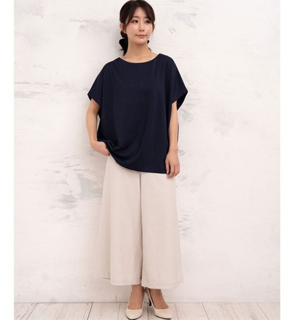 A HAPPY MARILYN（アハッピーマリリン）の「【Ｌ～６Ｌ／選べる袖丈】大人の今どきベーシック！ポンチ素材トップス（Tシャツ）」｜詳細画像