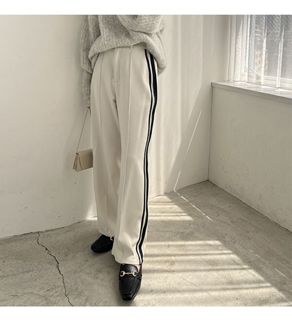 GeeRA（ジーラ）の「サイドラインハイウエストパンツ（フルレングスパンツ）」｜詳細画像