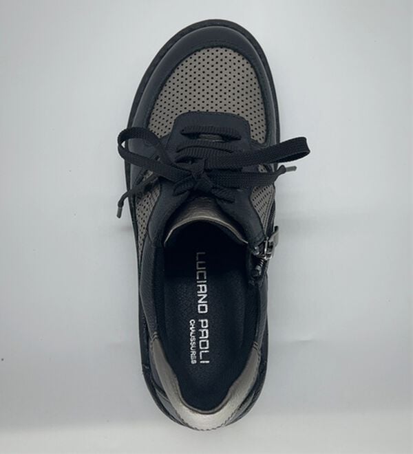 BELLUNA（ベルーナ）の「４Ｅアウトステッチ配色レザースニーカー（スニーカー）」｜詳細画像