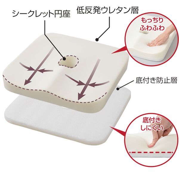 「Ｄｒ．ＰＲＯ　低反発骨盤クッション（クッション・クッションカバー）」｜詳細画像