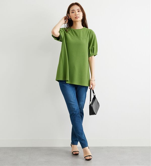 BELLUNA（ベルーナ）の「ポコポコ素材ふんわり袖チュニック（チュニック）」｜詳細画像