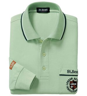 「新デザイン長袖ブランドポロシャツ（メンズポロシャツ）」｜ミント