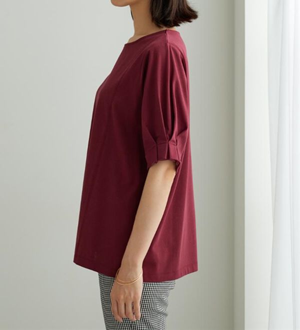 BELLUNA（ベルーナ）の「ヒンヤリ！袖タックデザインプルオーバー（カットソー）」｜詳細画像