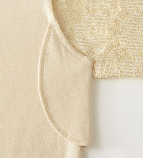 「【４色組】上品レースの汗取り付ハイネックインナー（肌着・インナーウェア）」｜詳細画像