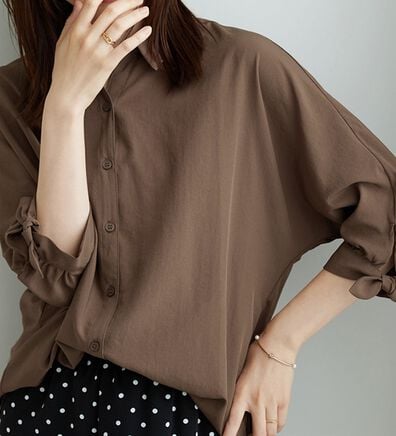 BELLUNA（ベルーナ）の「イージーケア！袖リボンシャツチュニック（チュニック）」